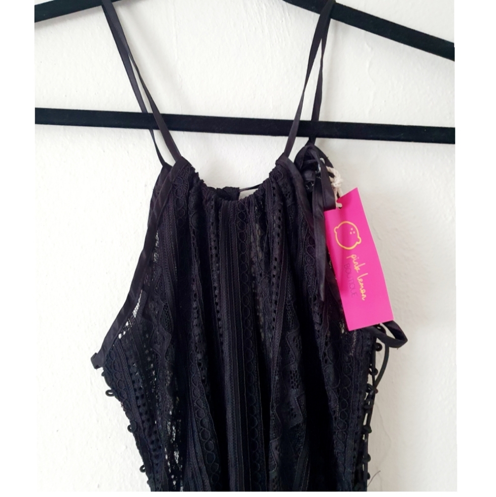 Melissa Crochet Lace Maxi Cover-Up – Black – Adjustable Side Tie - Picture 9 of 16
